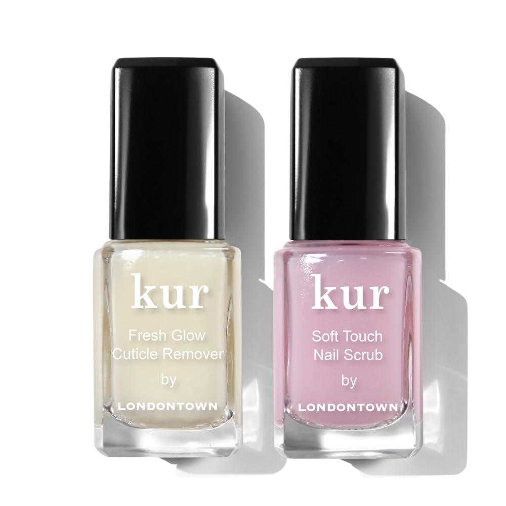 LONDONTOWN LONDONTOWN Clean Up Cuticles Set - Cuticle Remover & Soft Touch Nail Scrub,0.4 Fl Oz (Pack of 2)