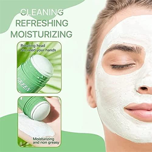 MoriAction Sheneco Green Mask Stick, Whalegrass Green Mask Stick, Poreless Deep Cleanse Green Tea Mask, Green Tea Deep Cleanse Mask Stick, Blackhead Remover, Adjust Water Oil Balance Mud Apply Mask (3pcs)