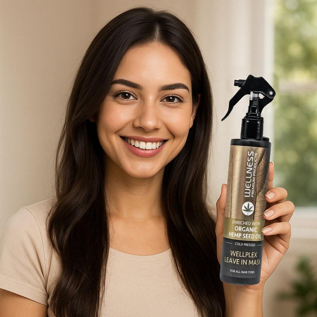 Wellness Premium Products Wellness Premium Product Wellplex Hemp-Infused Leave-In Mask Spray for Damage Control | Enriched with organic cold-pressed hemp seed oil