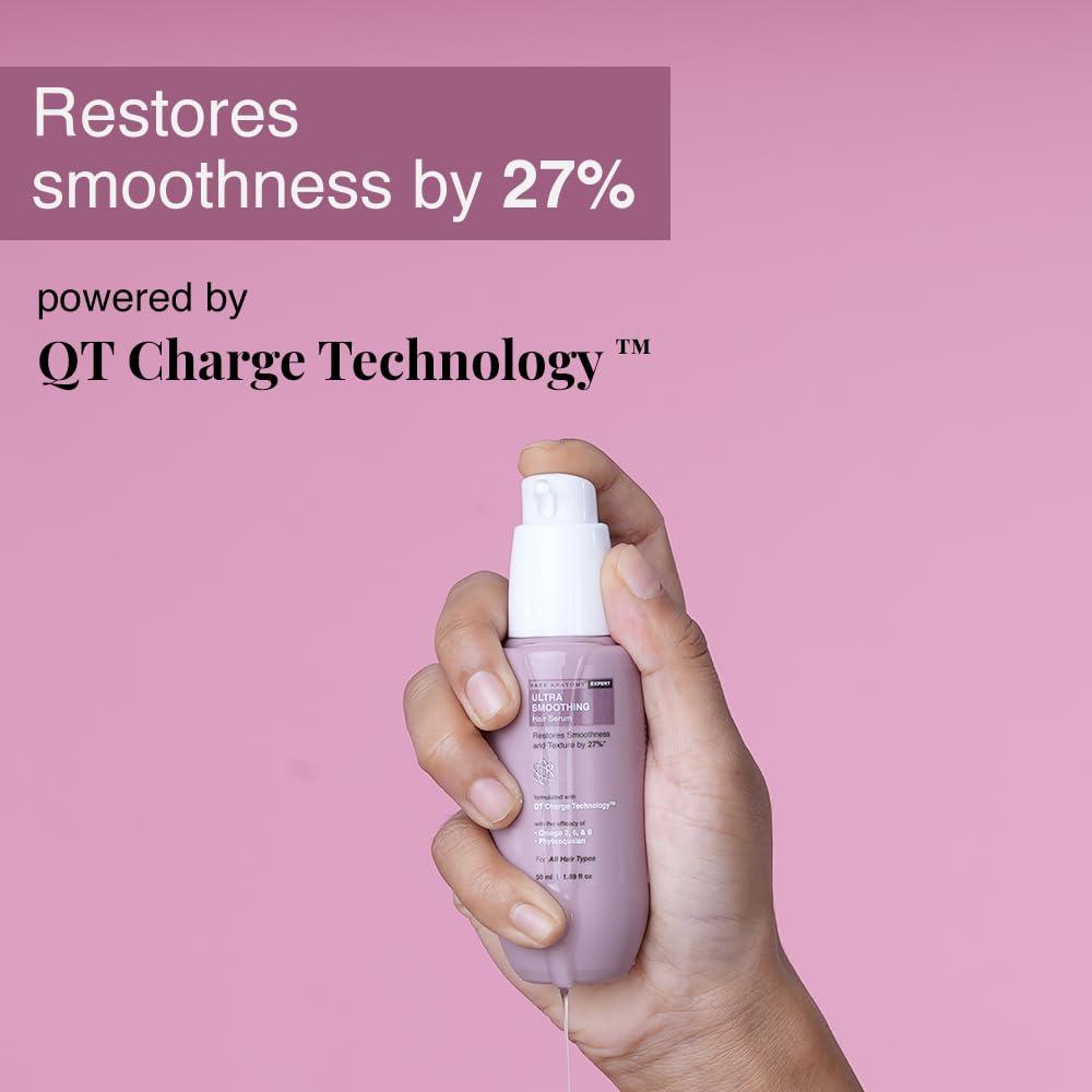 Bare Anatomy Bare Anatomy Ultra Smoothing Hair Serum Powered By Carbohydrate Complex & Niacinamide | Serum for Smooth & Shiny Hair | For Dry & Frizzy Hair | Women & Men | 50 ml