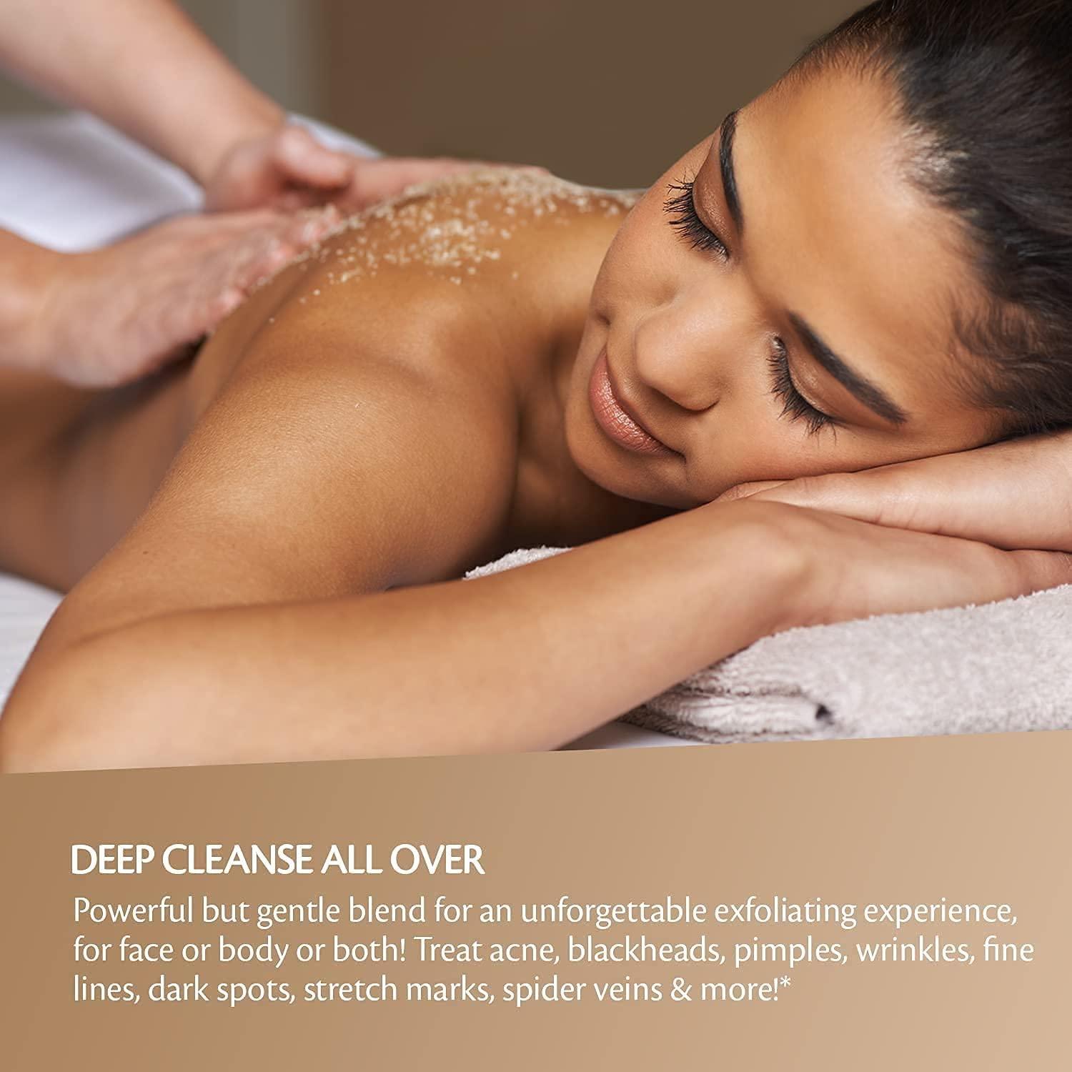 M3 Naturals Brown Sugar Scrub Face Foot & Body Exfoliator Infused with Collagen and Stem Cell Exfoliating Salt Body Scrub for Toning Skin Cellulite Skin Care by M3 Naturals