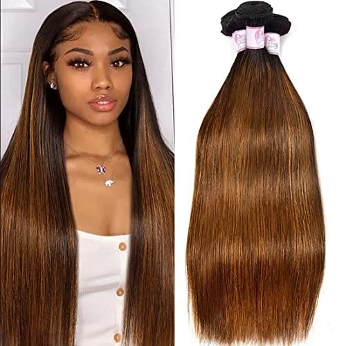 Beauty Forever Beauty Forever Malaysian Straight Hair 3bundles #FB30 Balayage Ombre Human Hair Weave, 10 12 14Inch Straight Bundles 3PCS Deals Virgin Hair Extensions