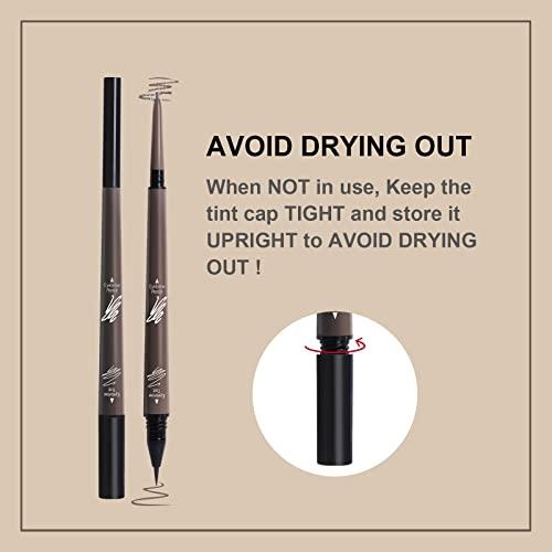 Music Flower Music Flower 3 Pcs Eyebrow Pencil Set, with 2 Dual Ended Waterproof & Long Lasting Liquid Eyebrow Pen and with 1 Eyebrow Brush, Chestnut