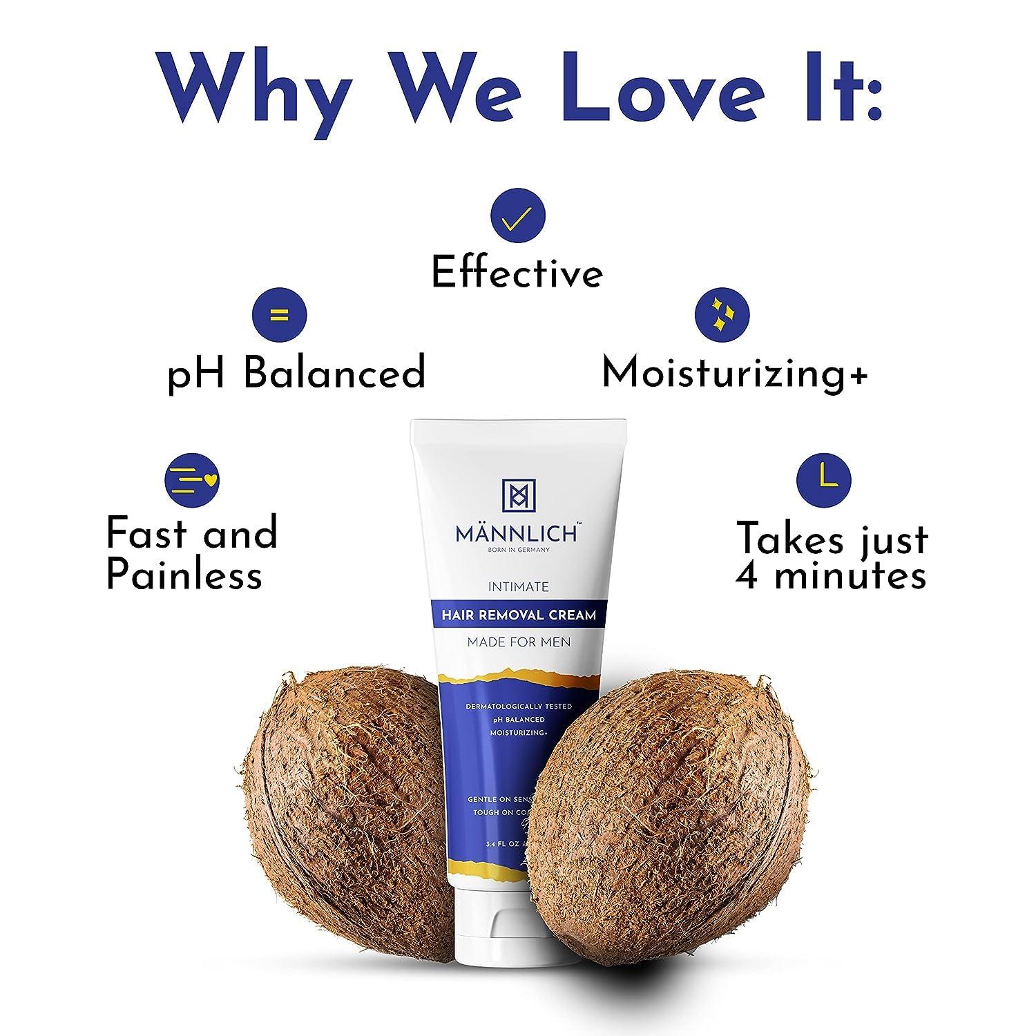 Generic Intimate/Private Hair Removal Cream for Men - Painless, Faster, Soothing for Unwanted Coarse Pubic Hair, Suitable For All Skin Types, 100 ml