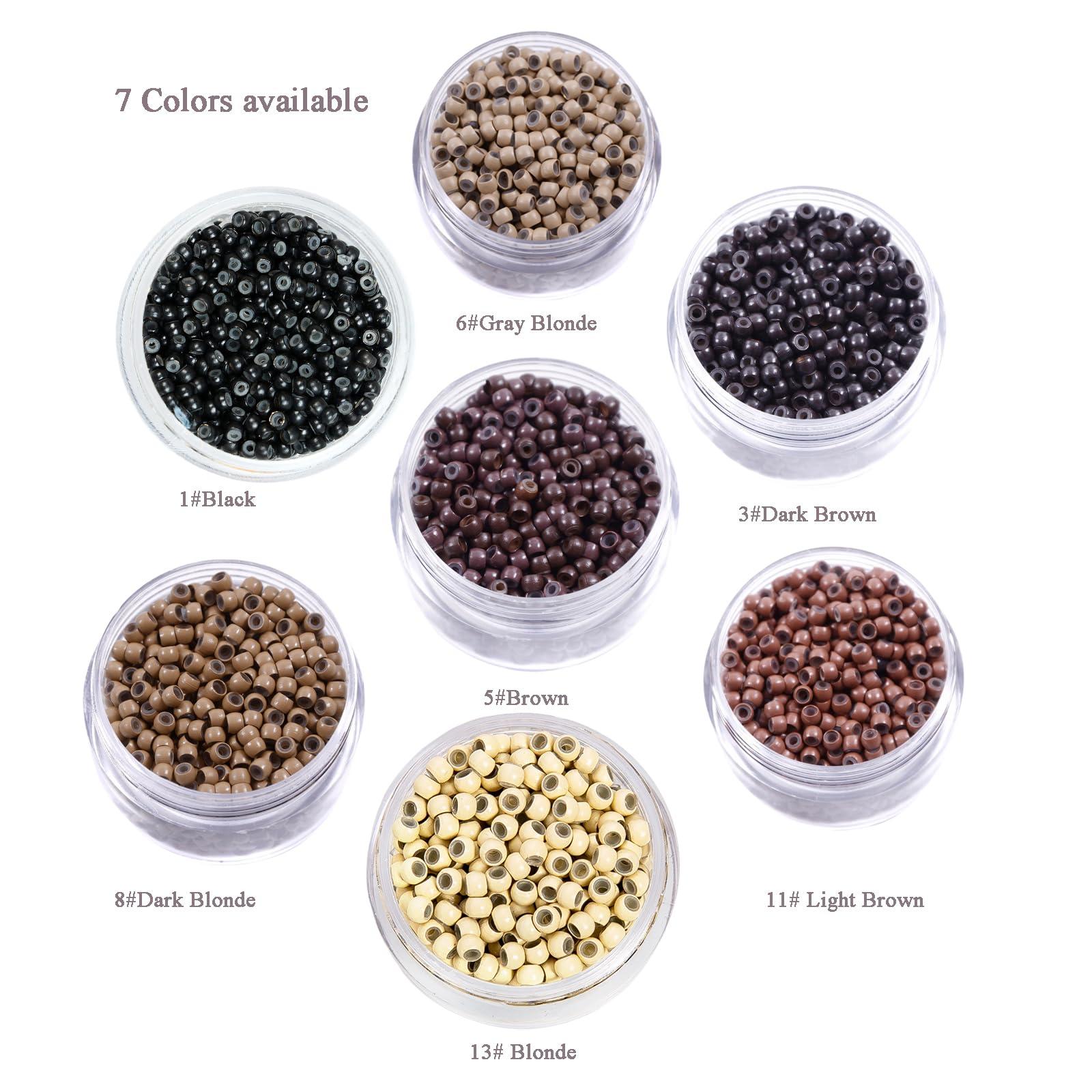 WDLBGWXJ WDLBGWXJ Nano rings Silicone Lined Nano Beads Micro Rings Beads Copper Nano Ring For Nano Tip Hair Extensions 500pcs/lot 3.0mm (500PCS, 6#)