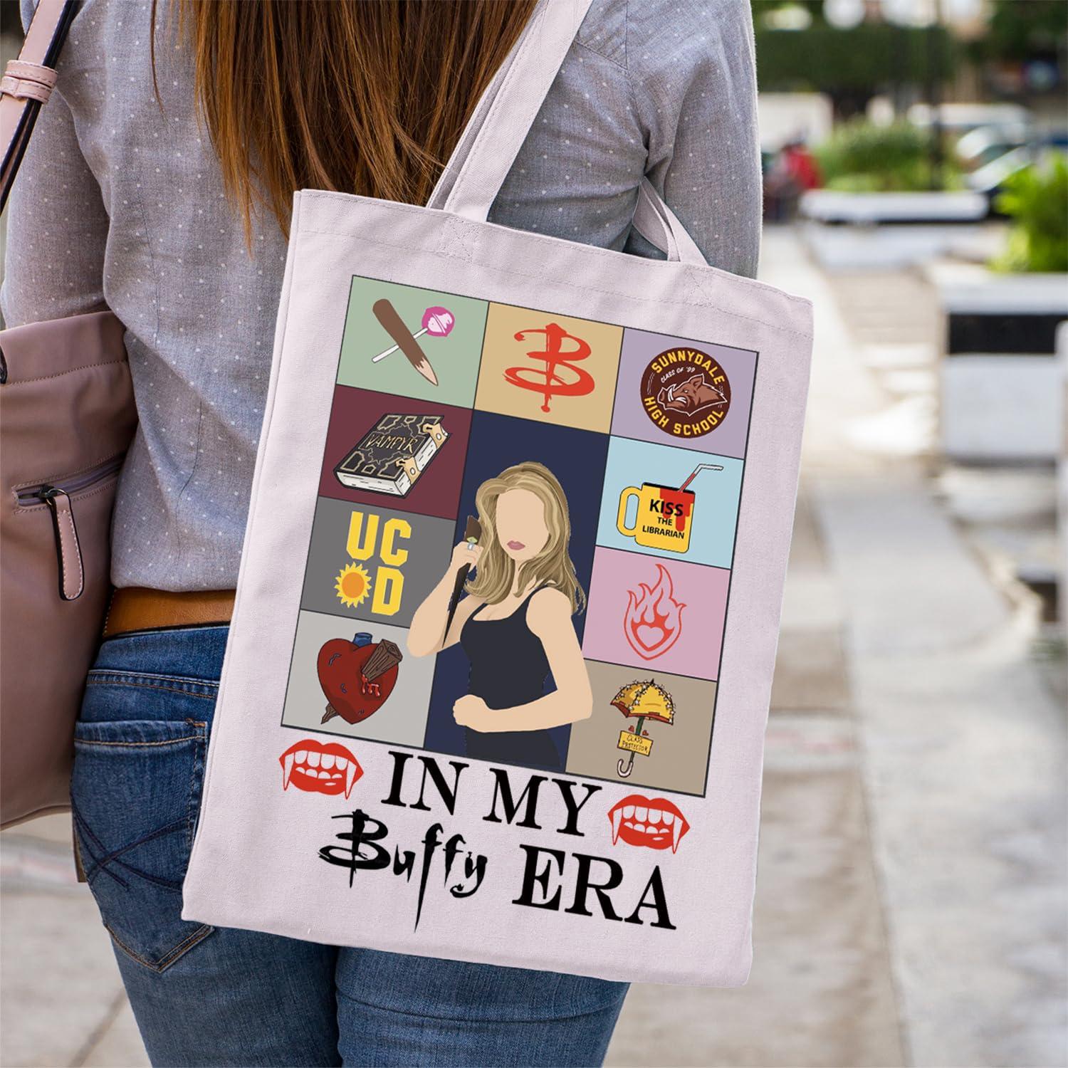 WCGXKO WCGXKO Buff Vampire Inspired Gift In My Buffy Era Vampire TV Show Lover Tote Bag