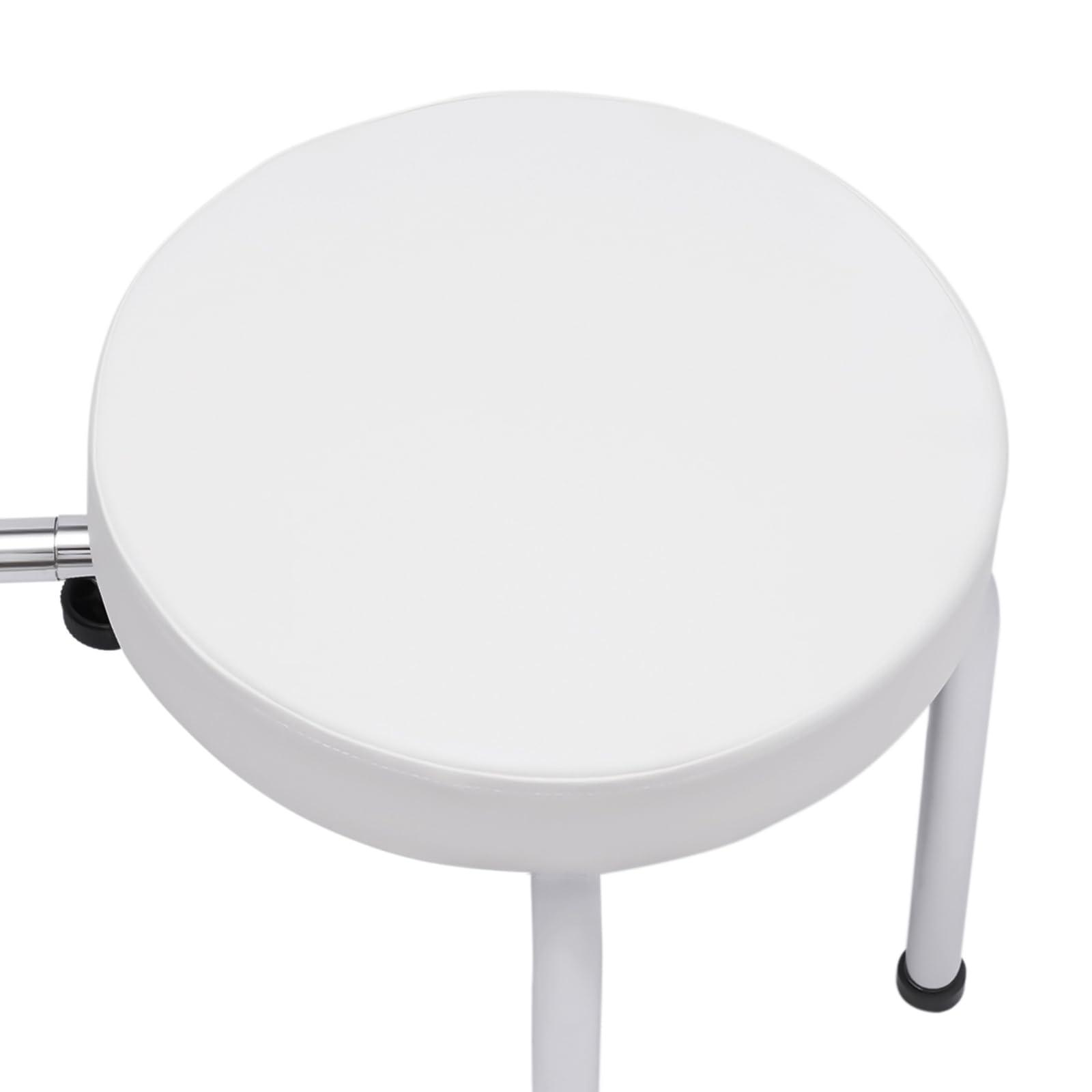 Pxolerig Pedicure Foot Rest, Pedicure Foot Rest Stool Pedicure Chair Adjustable Leg Rest PVC Pad Pedicure Foot Rest Stand, for Home Spa Beauty Salon Studio(White)