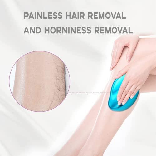 Qiikoea Crystal Hair Removal, Hairo Crystal Hair Eraser, Painless Leg Hair Removal for Women Hair Removal Eraser Exfoliator Tool for Men & Women, Gold