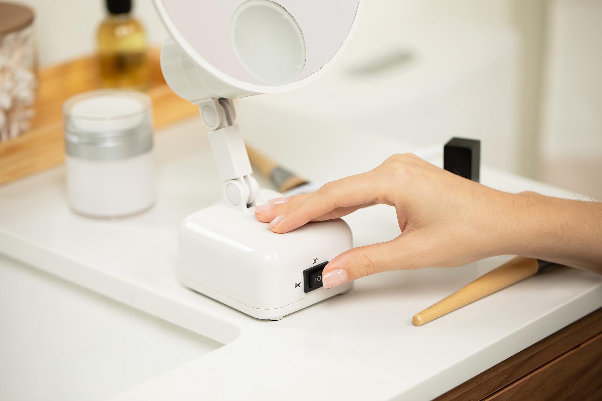 Floxite Floxite 15X Supervision Magnifying Mirror Light, Dove White