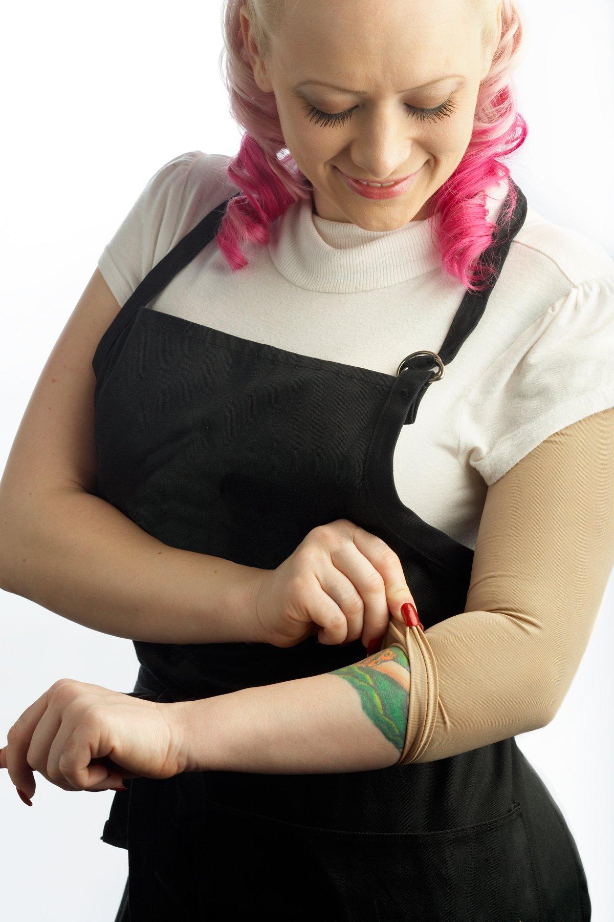 Tatjacket Tatjacket Tattoo Cover Up Concealer Sleeve, Full Arm coverage, UPF 50 Protection, Slip Free- (Unisex) (2-Pack) - MEDIUM TAN