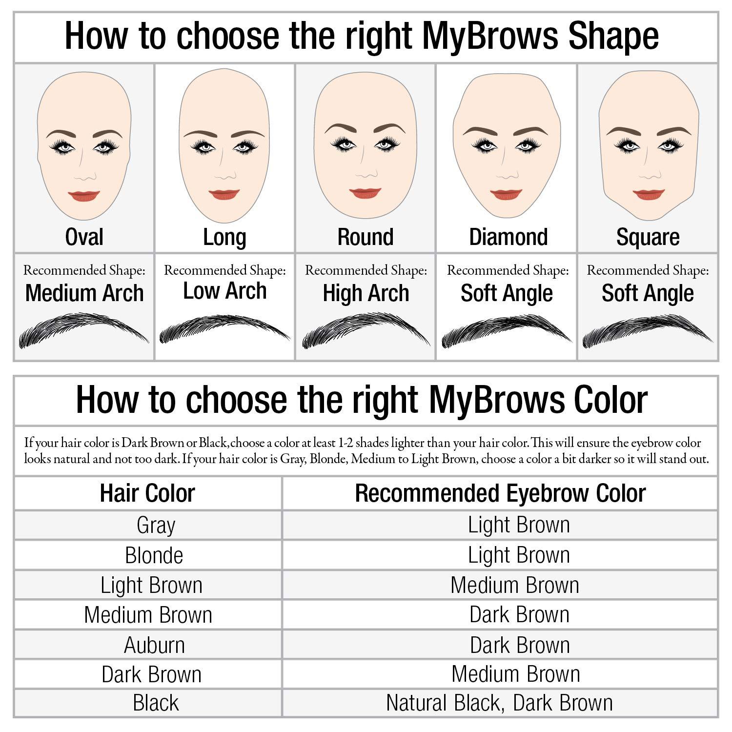 Godefroy Godefroy MyBrows Long Lasting Eyebrow Transfers, High Arch, Medium Brown, 48-Pairs of Brows (96 Individual transfers)