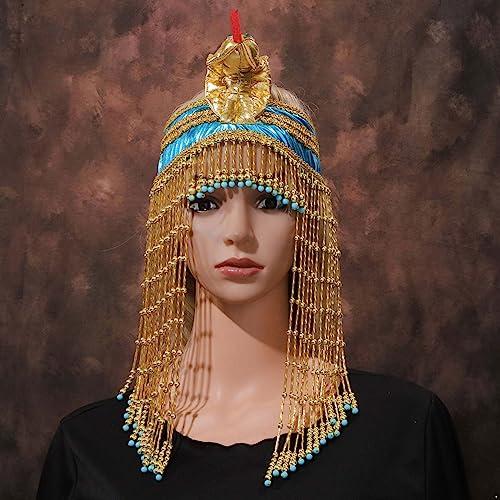 Zaldita Zaldita Women\'s Egyptian Costume Accessory Headband Snake Beaded Headpiece for Women Girls Gold B One Size