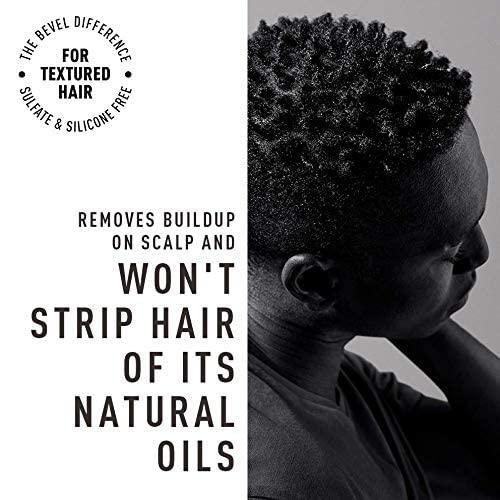 Bevel Bevel Shampoo for Men - Sulfate Free Shampoo for Textured Hair with Coconut Oil and Shea Butter, Detangles Course, Curly Hair, 12 Oz