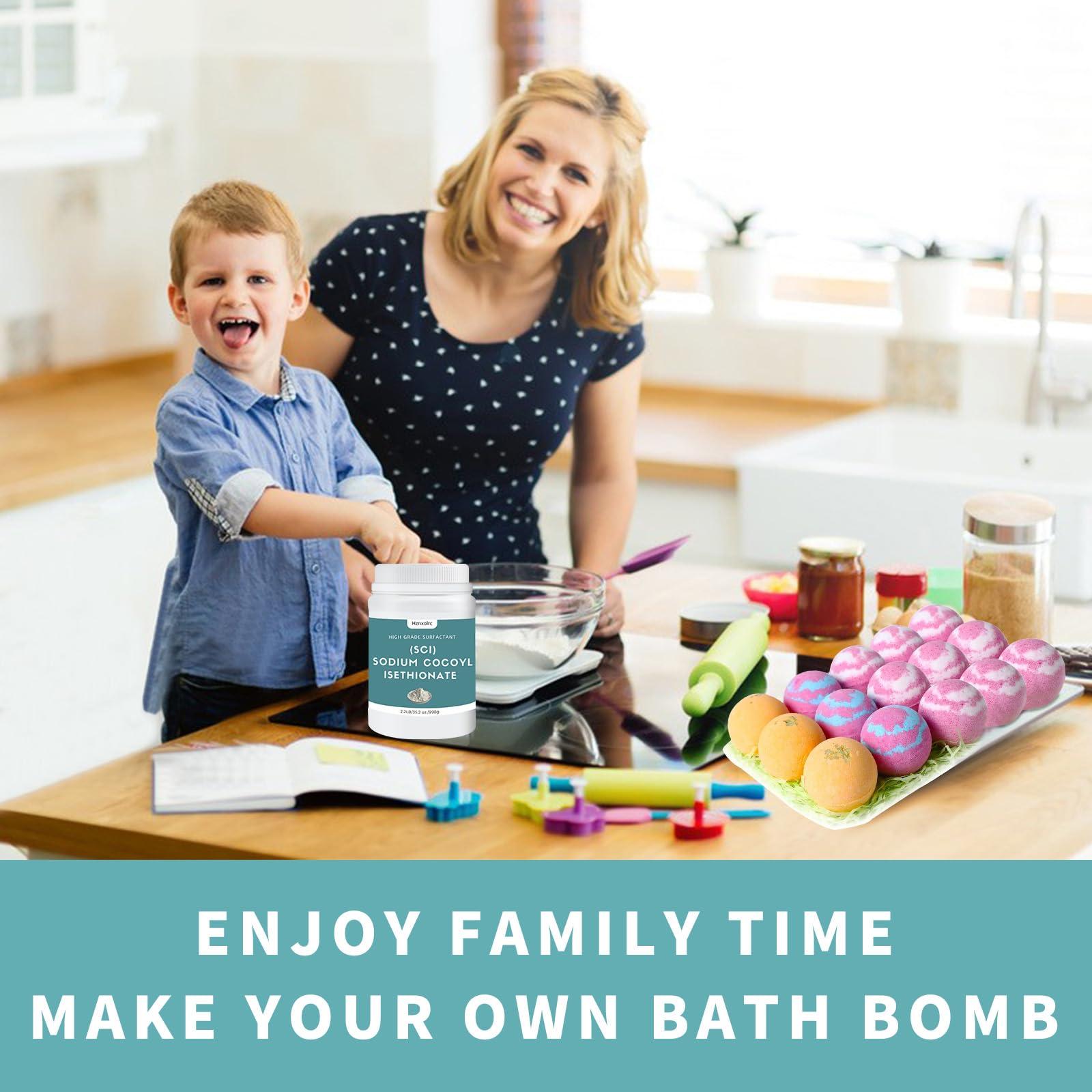 Hznxolrc 35.2 oz Sodium Cocoyl Isethionate, Premium Sodium Cocoyl Isethionate (SCI) Powder, Amazing Bubbles, Gentle on Skin, Biodegradable, Suitable for Making Bath Bombs, Bath Truffles and More