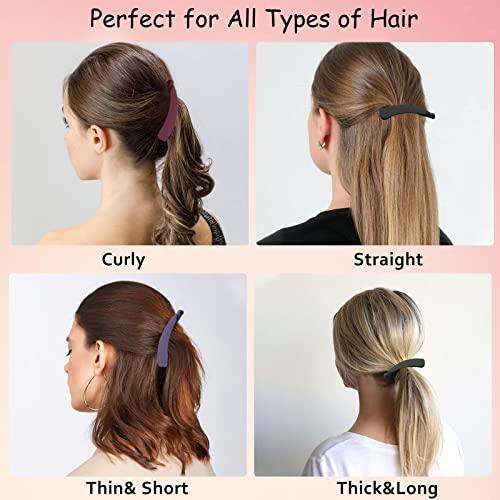 Anboor 8Pcs Banana Hair Clips for Women Thin Hair,Strong Holder 4.3" Large Cute Ponytail Matte Banana Clip Hairs for Fine Hair,No Slip Girl Ladies Beauty Clamp Clasp Clip Xmas New Year Gift Stocking Stuffers