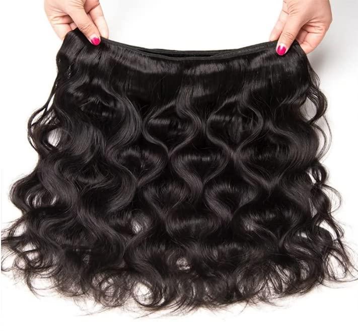 FUIBEJAE 3 Bundles Wave Hair Bundles Synthetic Hair Extensions, Unprocessed Body Wave Hair Bundles Body Wave Synthetic Hair Extensions for Black Women,8inch