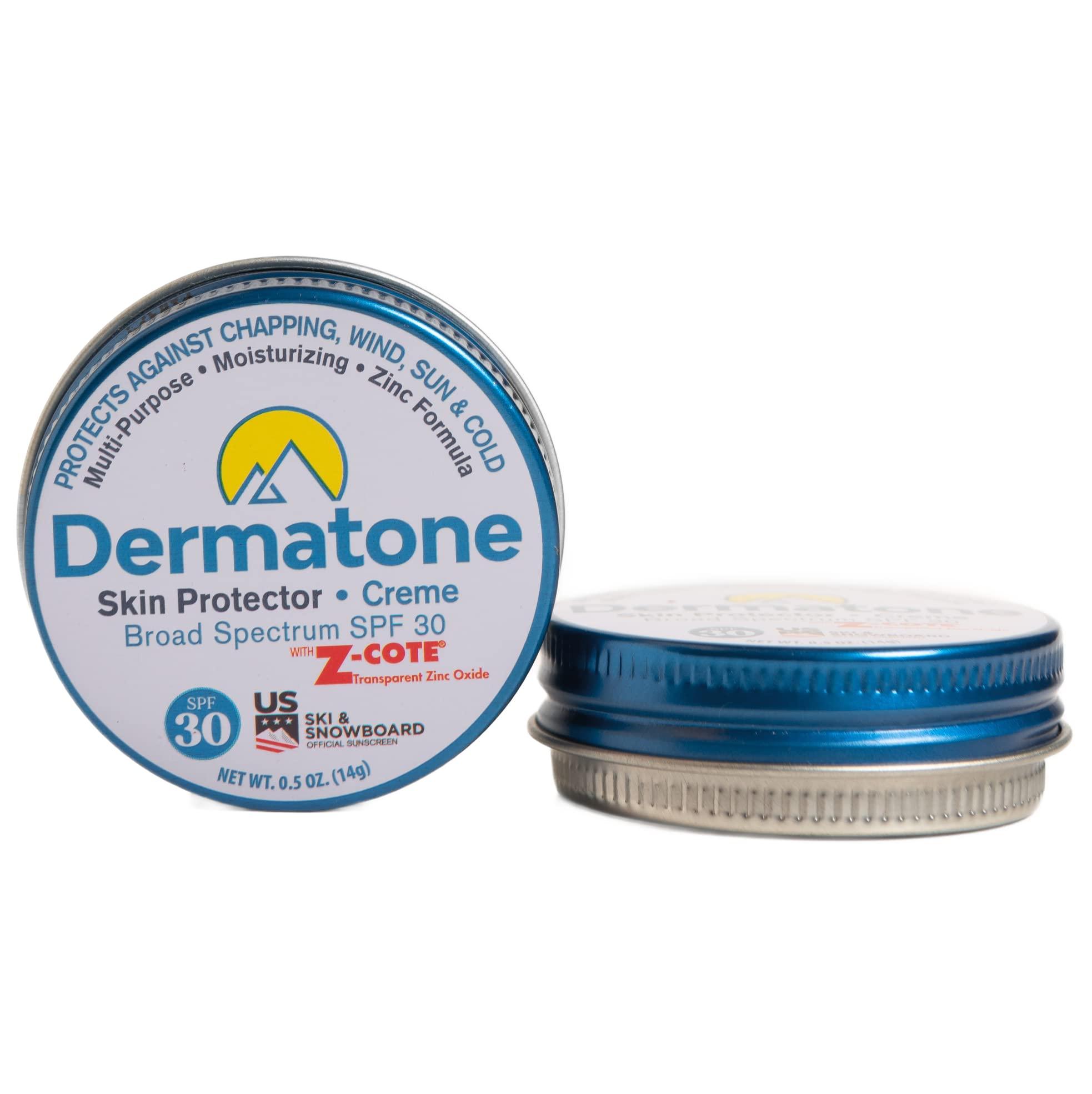 DERMATONE Dermatone Skin Protector w/Zinc | Skin Balm for Face & Lips | Barrier Cream for Sun, Wind & Cold | SPF 30 Zinc Sunscreen | Moisturize, Heal & Repair Dry Skin, 0.5 oz