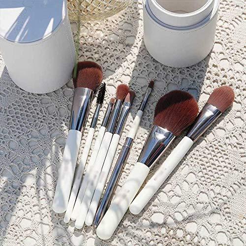 JMKJMJP JMKJMJP 8 PCS White Makeup Brushes professional brush Set Brushes for Makeup Powder Foundation Eyeshadow Brushes with Cylinder