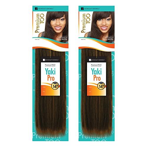 Sensationnel [2PACKS DEAL] SENSATIONNEL PREMIUM TOO YAKI WEAVE 100% HUMAN HAIR & PREMIUM BLEND HAIR (12", 1)