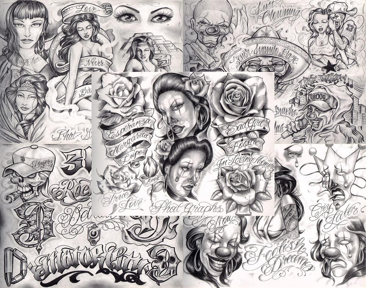 Tattoo Life Boog From The Streets With Love Gangsta Style Tattoo Flash 46 Sheets 11x14" Amazing Set For Tattoo Shop Display …