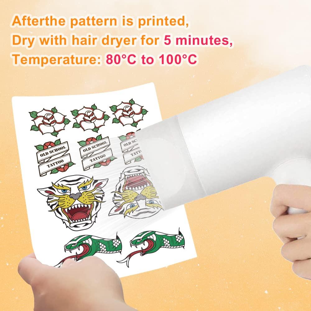 Stampcolour Stampcolour Printable Temporary Metallic Tattoo Paper for INKJET printer,Printable Engravable 8.5\"X11\" 30 Sheets DIY Personalized Waterproof Gold Tattoos Sticker for Skin Custom Cartoon Kids Tattoos