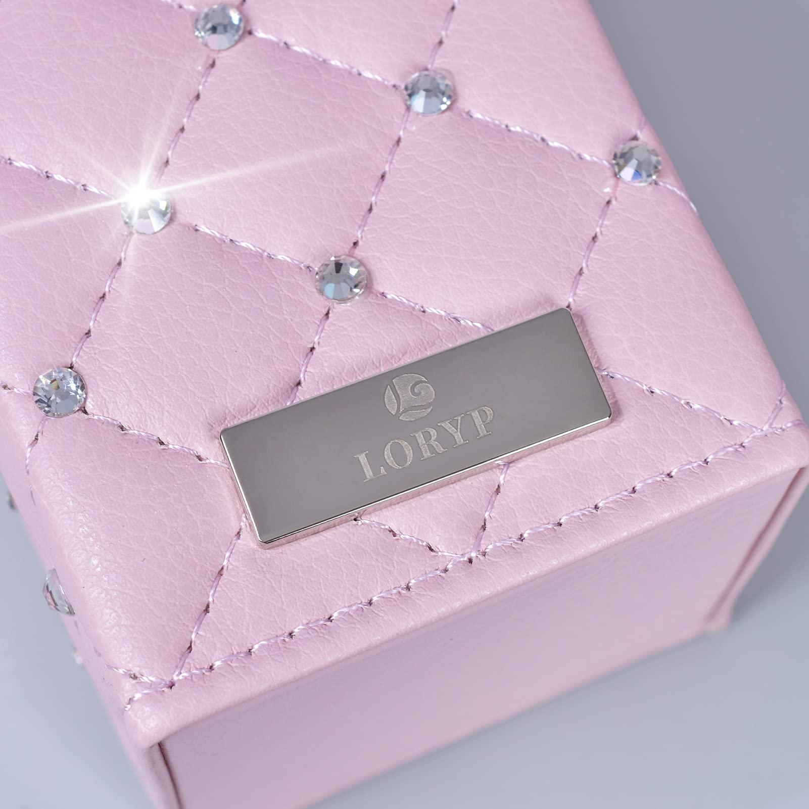 LORYP LORYP Black Makeup Brushes 2Pcs Duo End Foundation Powder Brush Set with Makeup Brush Holder Crystal