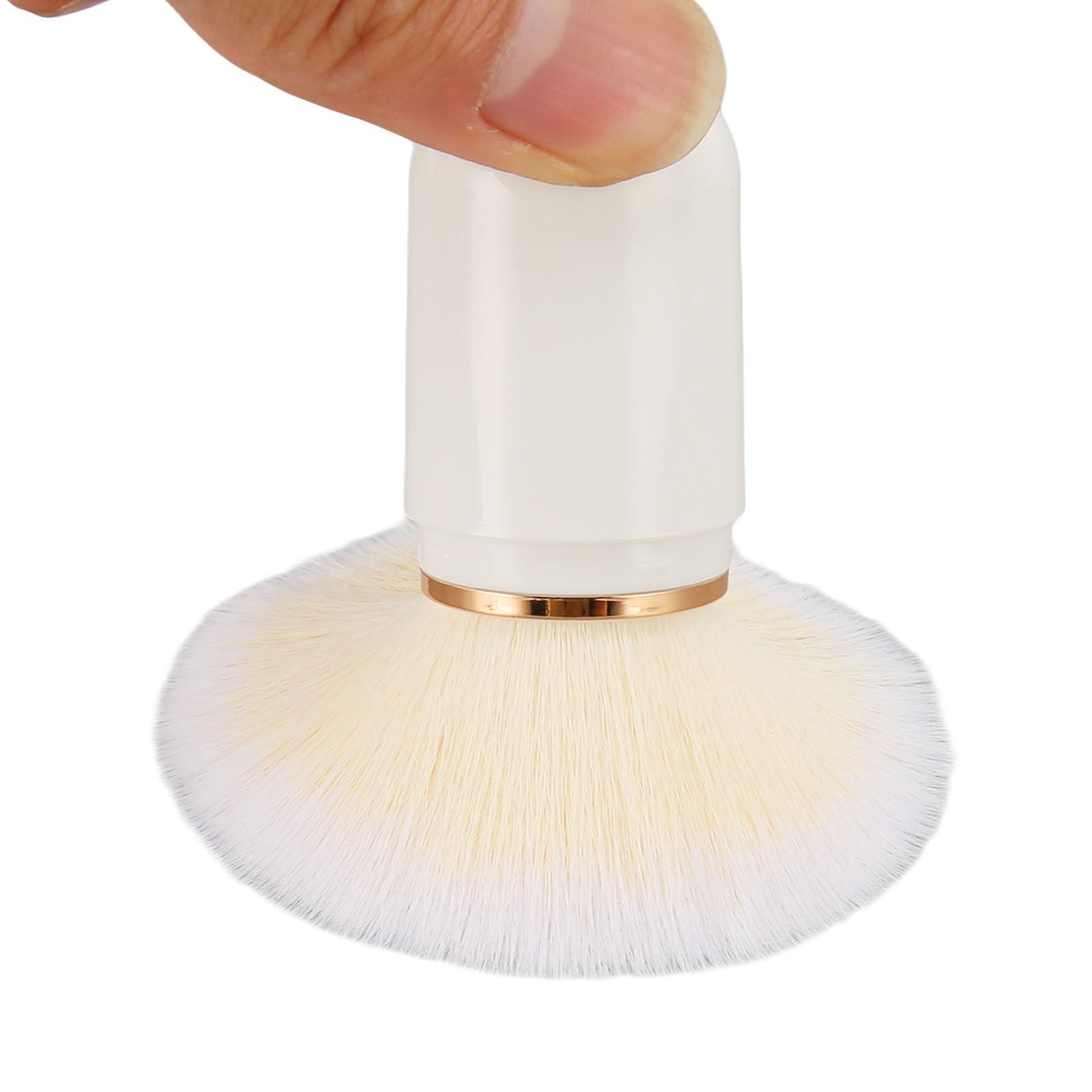 Tissting Retractable Brush Travel Makeup Brush, Travel Double Ended Foundation Powder Blush Brush, Capsule Shape Makeup Brush with Cover, Makeup Brushes Set(Blue White)