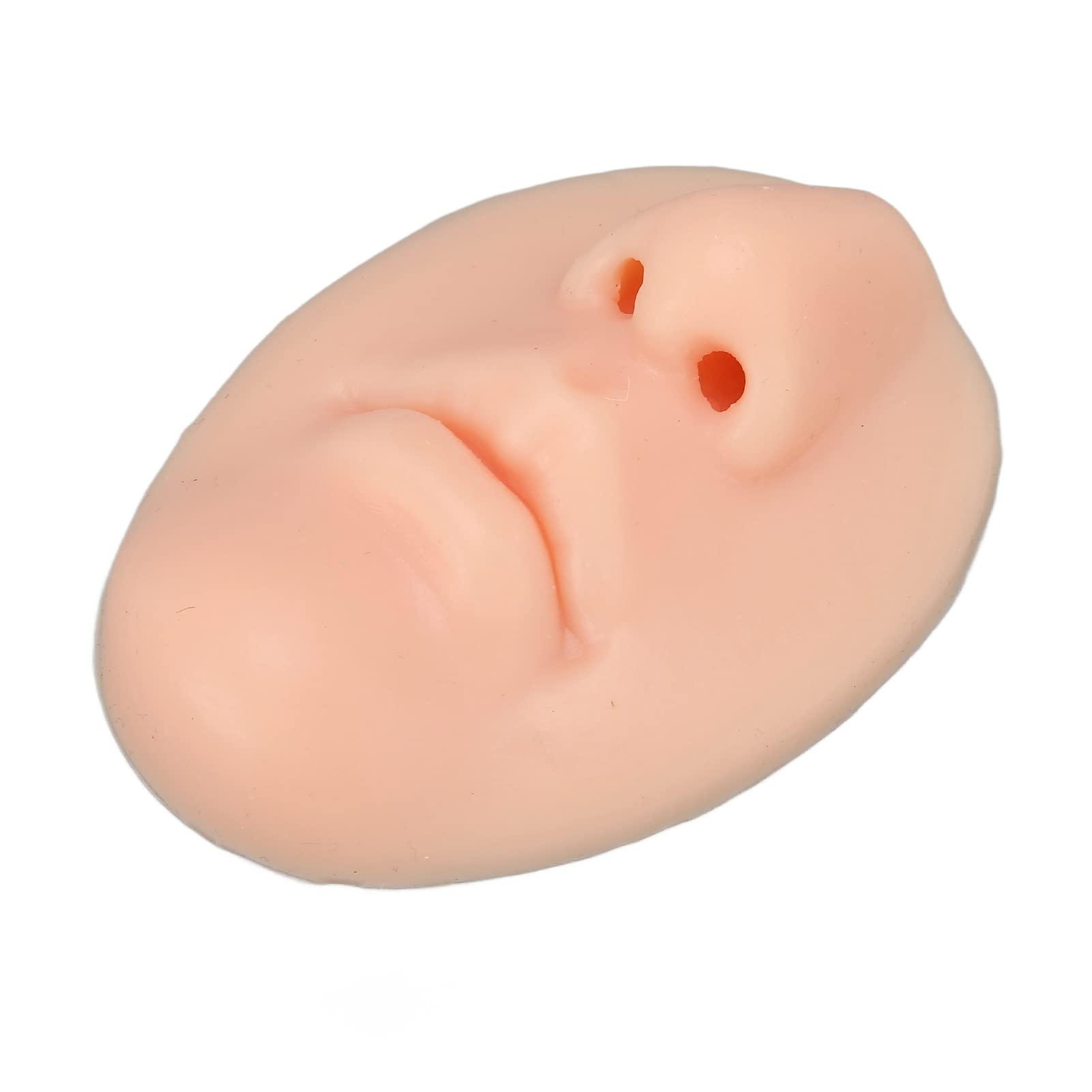 FILFEEL 3D Nose & Mouth Model, Silicone Ear Model Simulation Display Props for Piercing Suture Practice (Light Skin Colour)