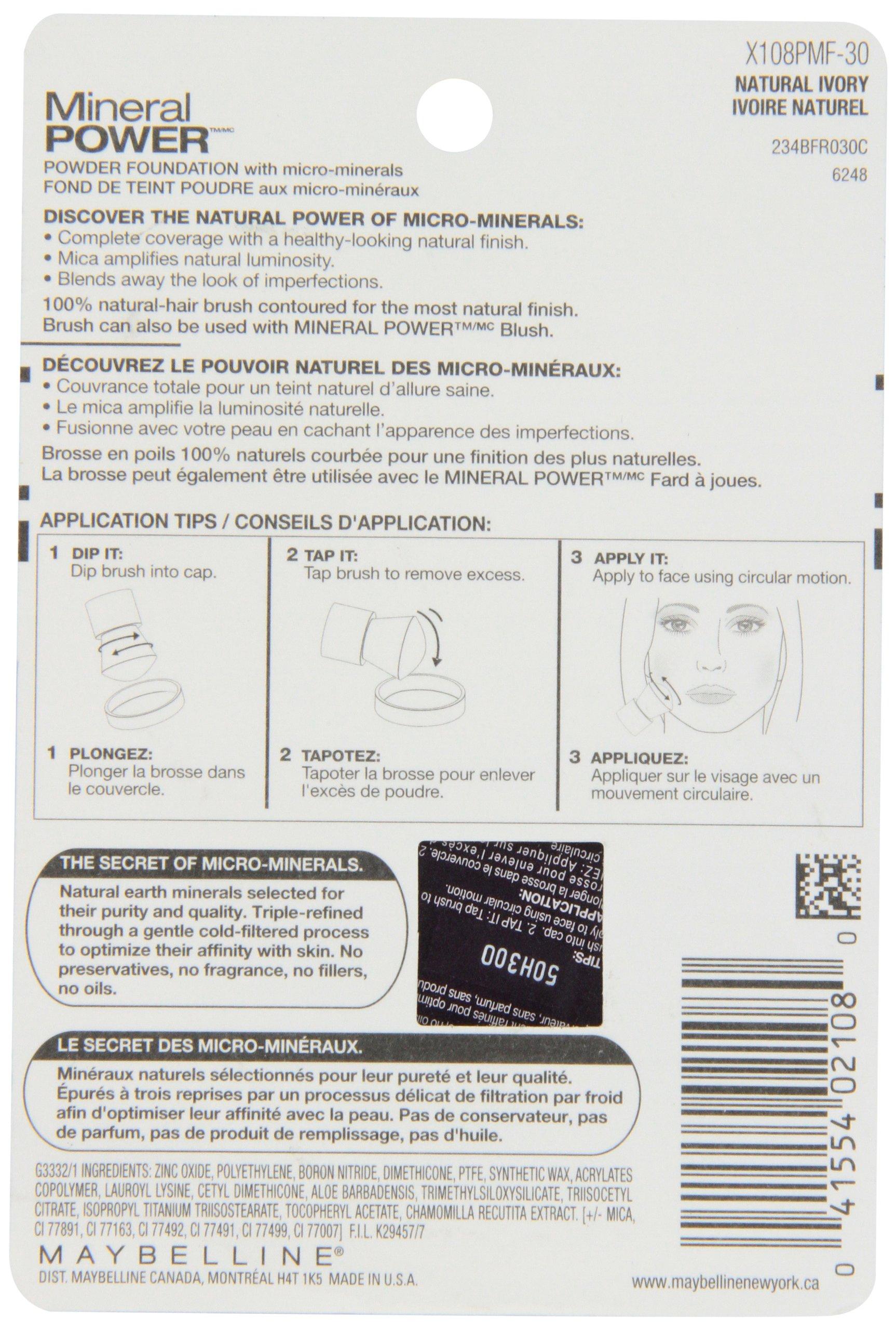 Maybelline New York Maybelline New York Mineral Power Powder Foundation, Natural Ivory, 0.28 Ounce