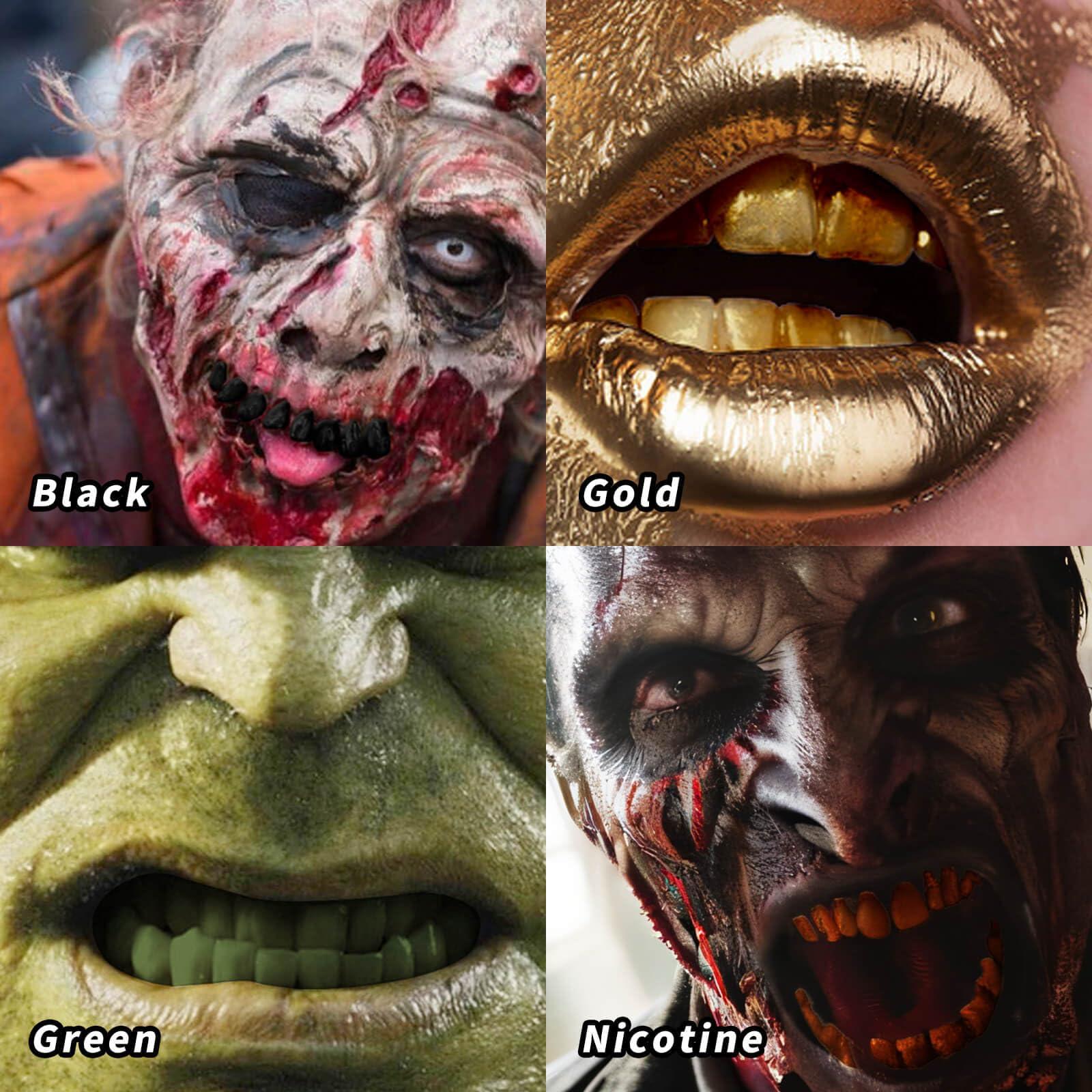 MEICOLY MEICOLY Black Tooth Paint,Black Out Tooth,Tooth Blackout,Rotten Decayed Cruddy Missing Teeth Makeup,Professional Cosplay Teeth,Temporary Teeth Paint for Halloween SFX Special Effects Makeup,Dry Fast