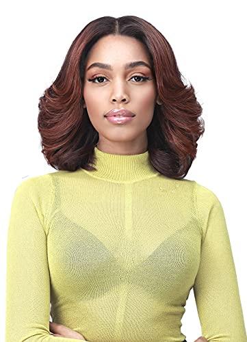 BOBBI BOSS Bobbi Boss 13X7 HD Lace Bob Curly Synthetic Wig - MLF602 NATALIA, Wavy Short Wigs with Baby Hairs, Glueless Lace Free Part Wig with High Heat Resistant Wigs (TT1B/RO.PK)