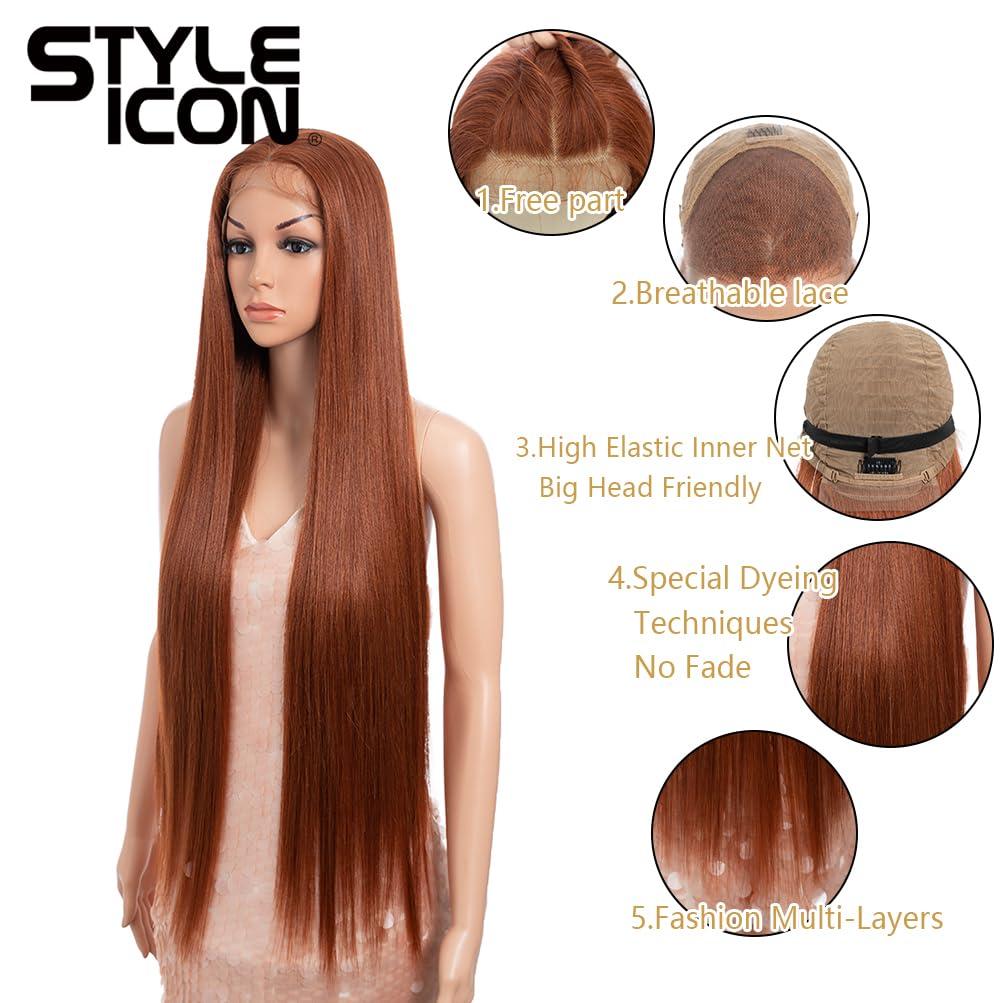 Style Icon Style Icon 36 Super Long 13x4 Lace Wig Easy-360 Lace Frontal Wigs Free Part Lace Front Wigs with Baby Hair (36, 130T)