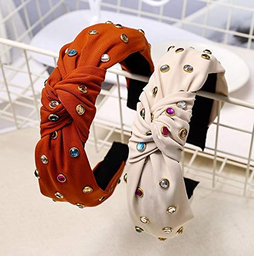 Barode Barode Boho Fashion Rhinestone Headband Blue Hairband Elastic Hair Hoops Hair Accessories for Women and Girls(Pack of 3)