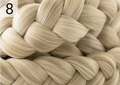 GoBraid USA Braided Headband Braid GoBraid Blond Brunette Black Dark Ginger Red Adjustable Fake Long and Short Hair Piece Extension Fast Easy Natural Look Wedding (8 - Highlighted Blond Dutch GoBraid)