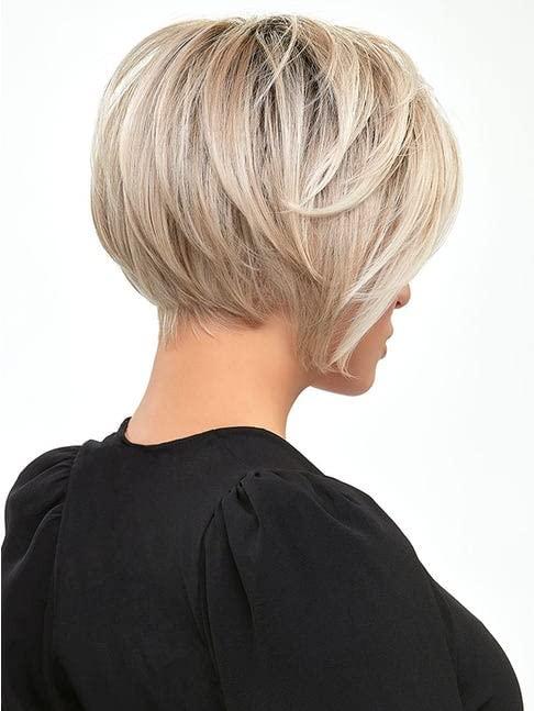 Jon Renau Jon Renau Bundle 3 items: Ignite Wig Heat Resistant Women's Short Angled Cut Sleek Bob Lace Front SmartLace Natural Hairline Wigs,FS26/31, Wig Comb, MaxWigs Hair Loss Booklet