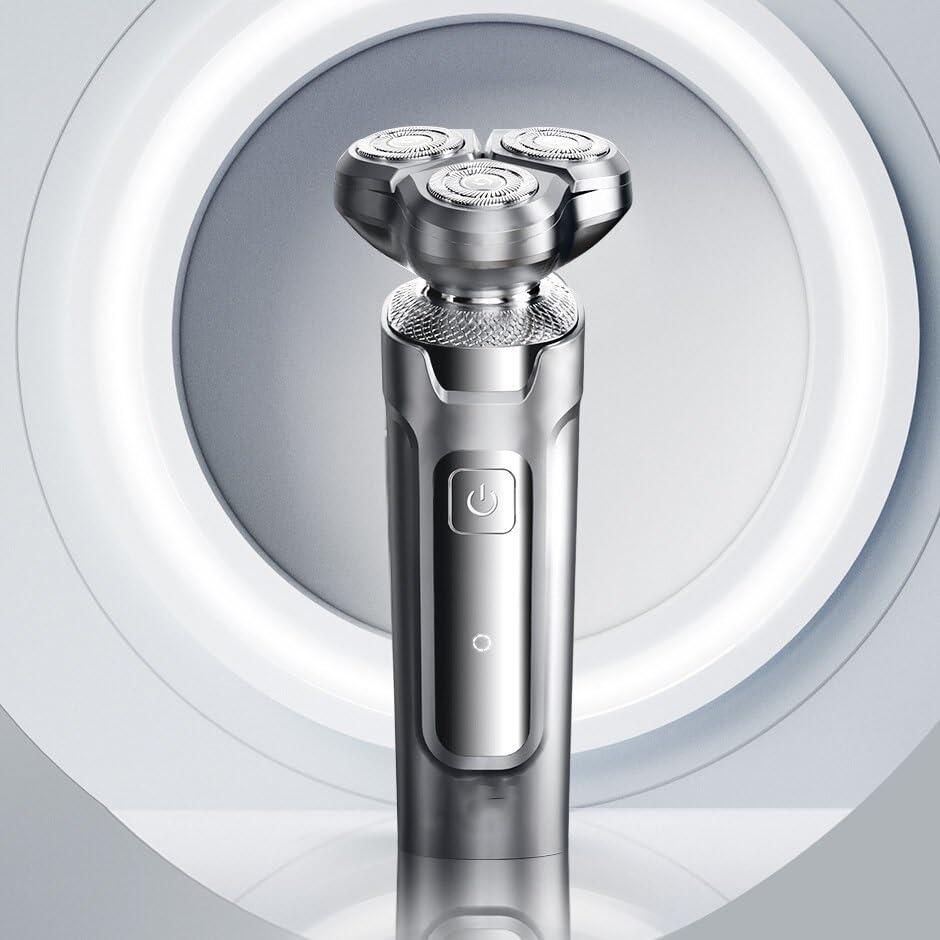 EKHOU Head Shavers for Bald Men, Electrical Rotary Shaver for Men Type-C Rechargeable Magnetic Suction Cutter Head IPX7 Waterproof Machine