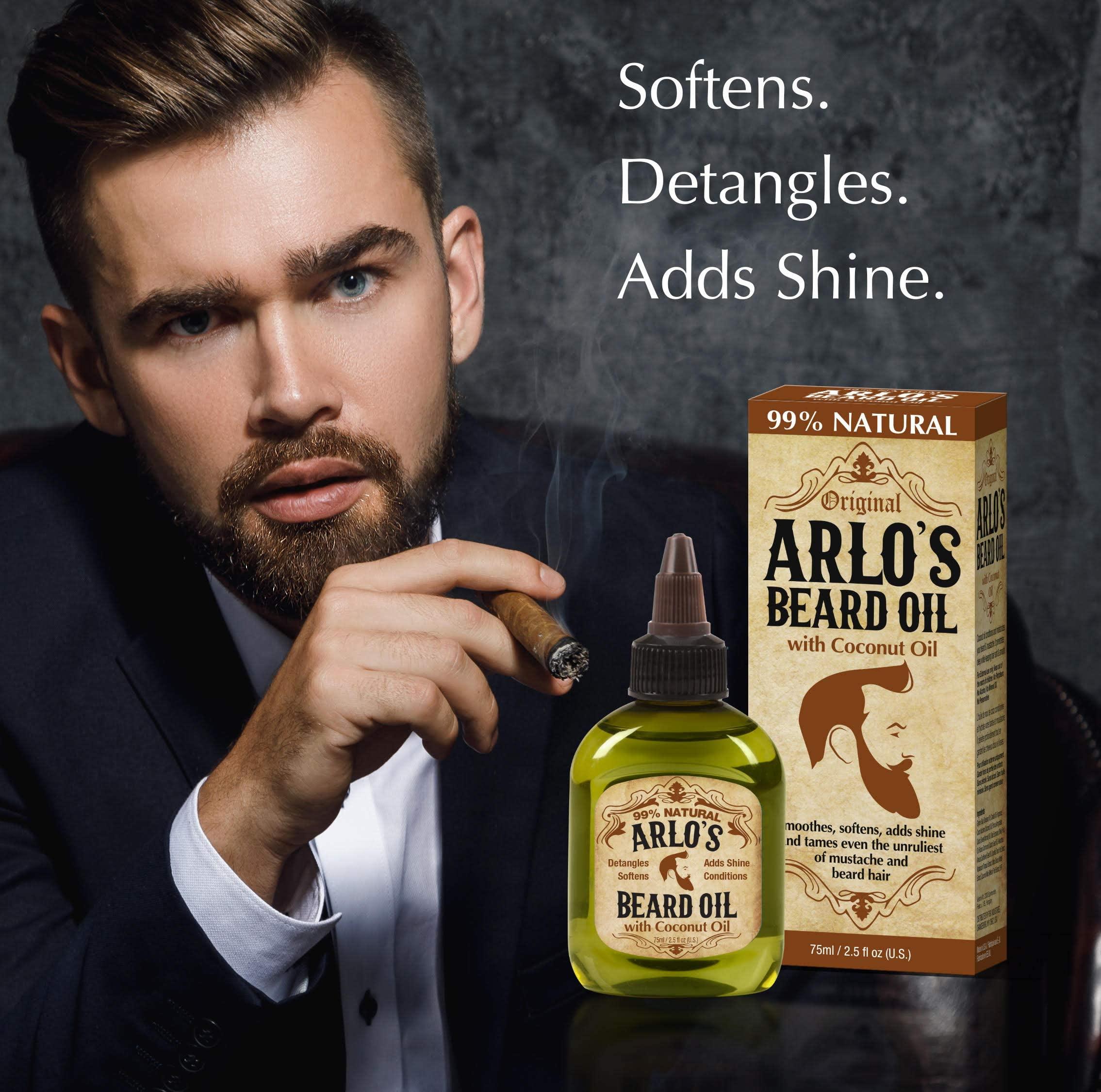 Arlo's Arlo\'s 2-in-1 Beard Wash and Conditioner 12 oz. with 4-PC Beard Oil Variety Pack