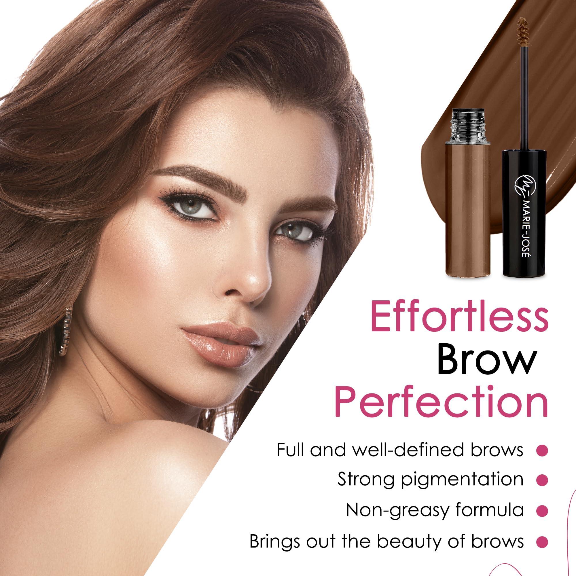 Marie-Jos & Co Fiber Eyebrow Gel, Waterproof & Smudge-Proof Eyebrow Tint Gel, Easy to Apply Tinted Brow Gel, Lightweight & Long-Lasting Brow Gel, Vegan Brow Tint Formula, 7 ml, Brunette - Marie-Jos & Co