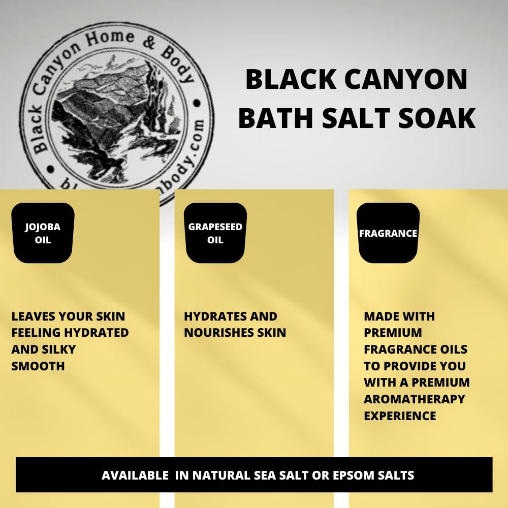 Black Canyon Home and Body Black Canyon Cocoa Sugar Scented Epsom Salt Bath Soak with Jojoba Oil, 16 Oz
