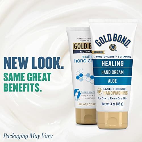 Gold Bond Gold Bond Healing Hand Cream, With Aloe, Hand Lotion for Dry Skin That Lasts Through Handwashing, 3 oz. (Pack of 2)