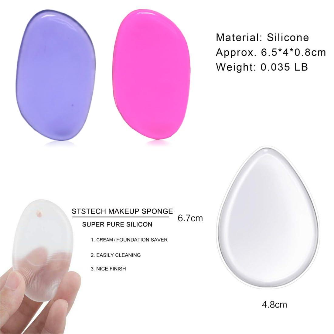 Ktdzone Ktdzone Washable Silicone Sponge Jelly Applicator for Cream Gel Foundation - Face Silisponge Cosmetic Beauty Makeup Tools Blender Red 4PCS