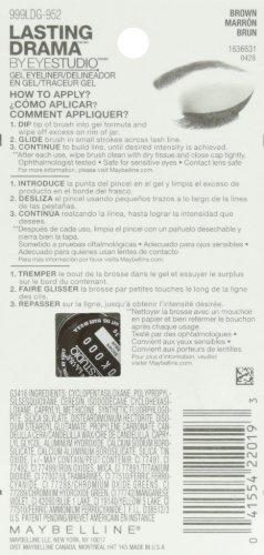 Maybelline New York MAYBELLINE New York Eye Studio Lasting Drama Gel Eyeliner, Waterproof, Brown 952, 0.106 oz - packaging may vary