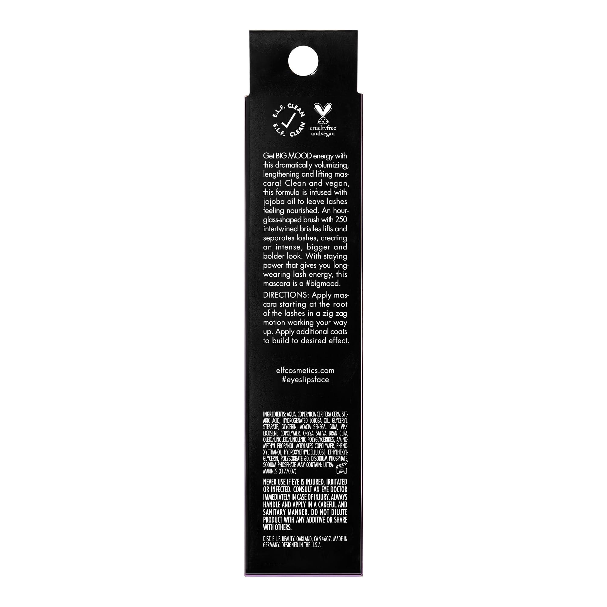 e.l.f. e.l.f. Big Mood Mascara, Instantly Creates Long-Lasting, Bold & Lifted, Voluminous Lashes, Infused with Jojoba Wax, Vegan & Cruelty-free, Bold Blue