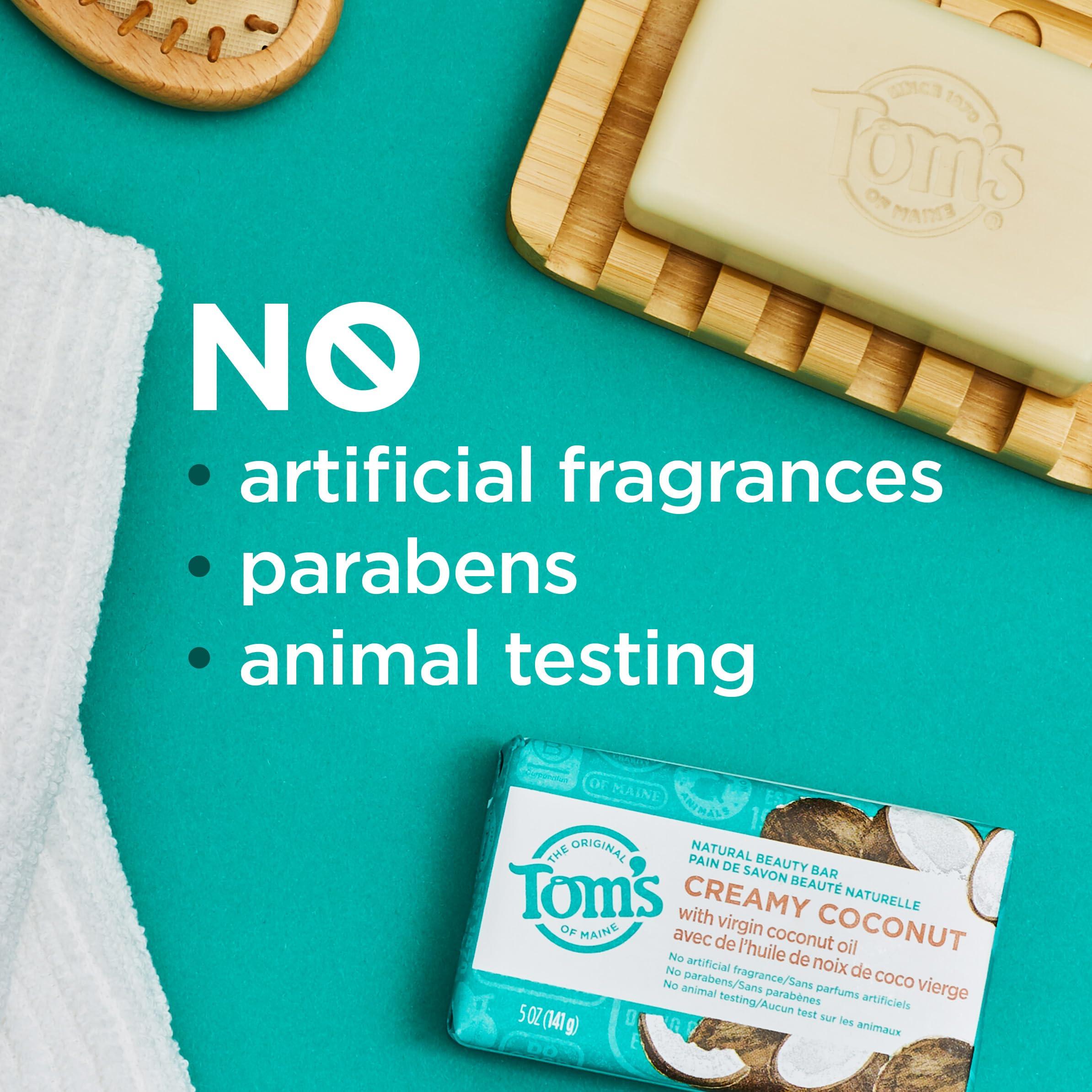 Tom\'s of Maine Tom\'s of Maine Bar Soap Variety Pack, Natural Bar Soap for Women and Men, Lavender & Shea, Fresh Eucalyptus, Creamy Coconut, Orange Blossom, 5 oz Bars (4-Pack)