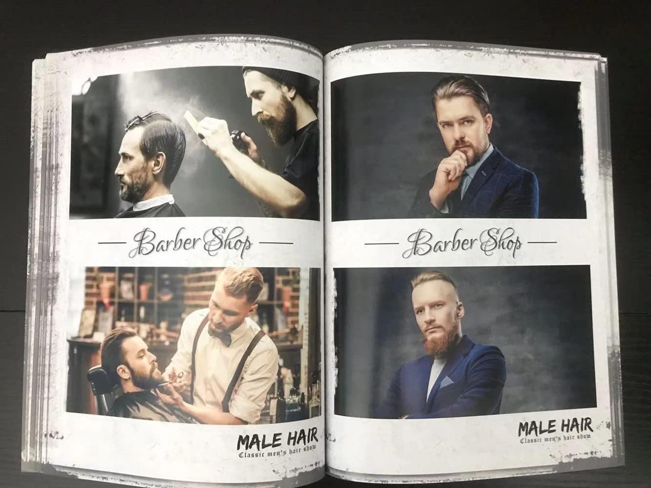 N\\\\A Classic MALE HAIR Show Tattoo Fashion Magazine,BABRER & HAIR TATTOO Hairdressing Design, Sculpture Pomade Hair Style Design Pattern Books, Vintage Men\'s Oil Head Picture Album Barber Shop illustration A1