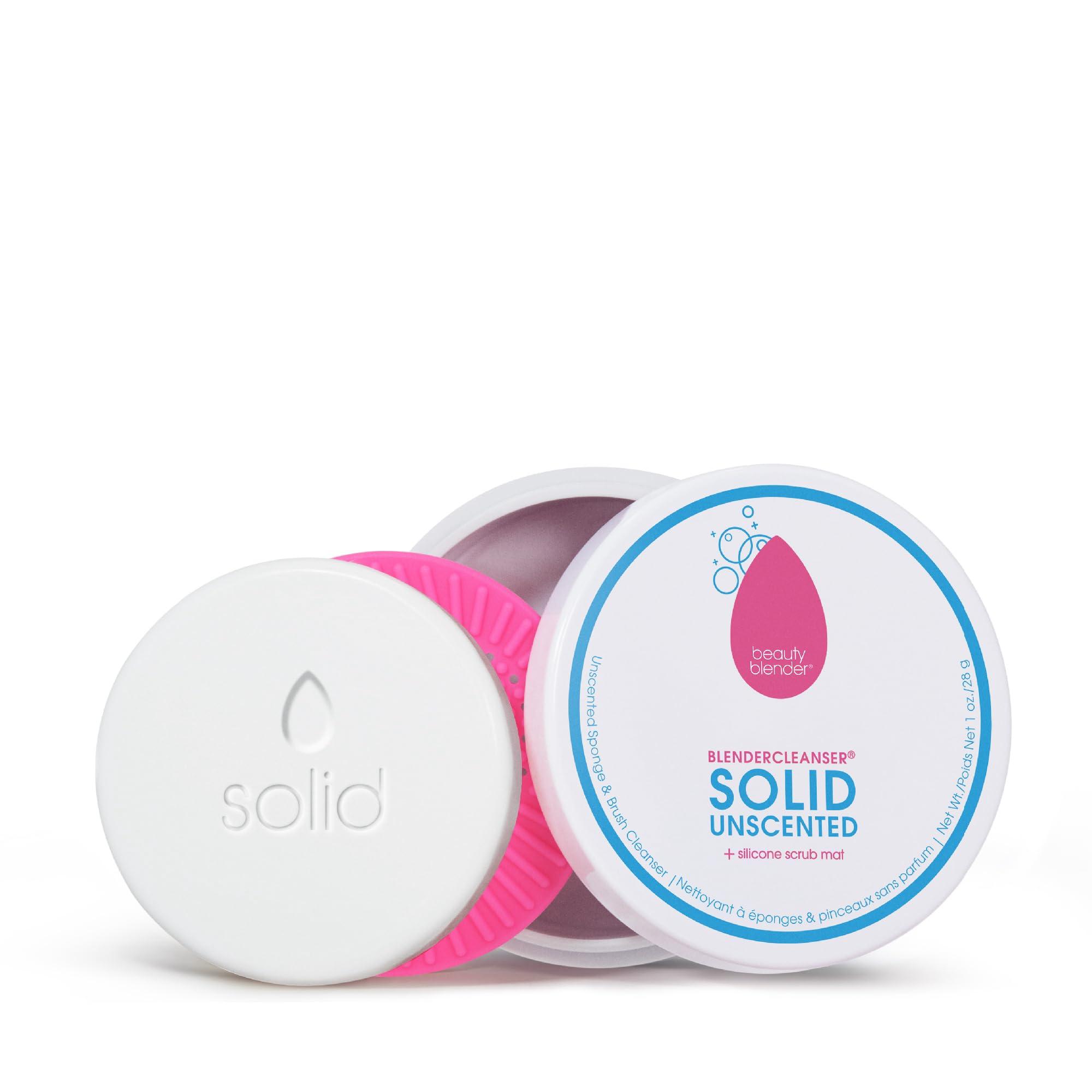 beautyblender Beautyblender | Blendercleanser Solid Unscented Makeup Sponge & Brush Cleanser + Silicone Scrub Mat | Professional Cleansing Tool, Makeup Sponge Cleaner, Vegan & Cruelty Free, Made in USA