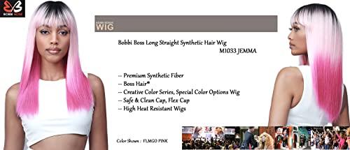 BOBBI BOSS BOBBI BOSS Long Straight Synthetic Hair Wig - M1033 JEMMA, Special Color Wig with Flex Cap, High Heat Resistant Wigs (TROPC NEON)