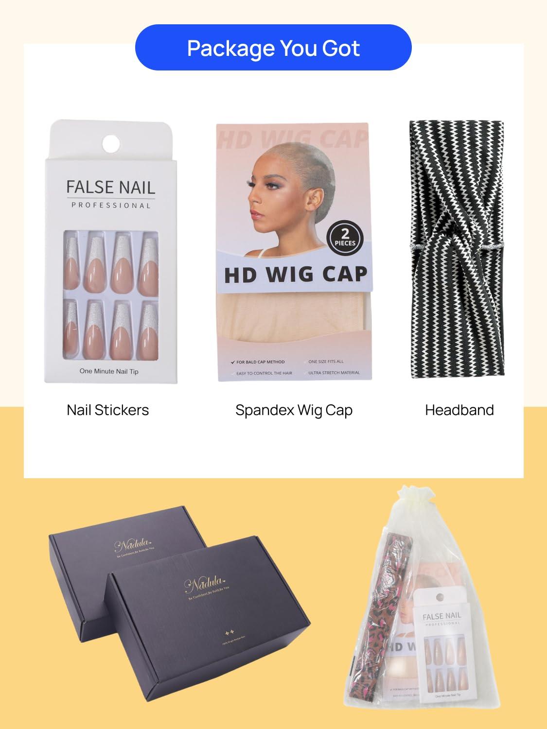 Nadula Nadula Highlight V Part Body Wave Wigs Human Hair No Leave Out Black to Chestnut Brown Ombre Upgrade U Part Wigs, 12A Glueless Ombre V-part Wavy Wigs Clip in Half Wig Ready to Go 180% Density 24inch