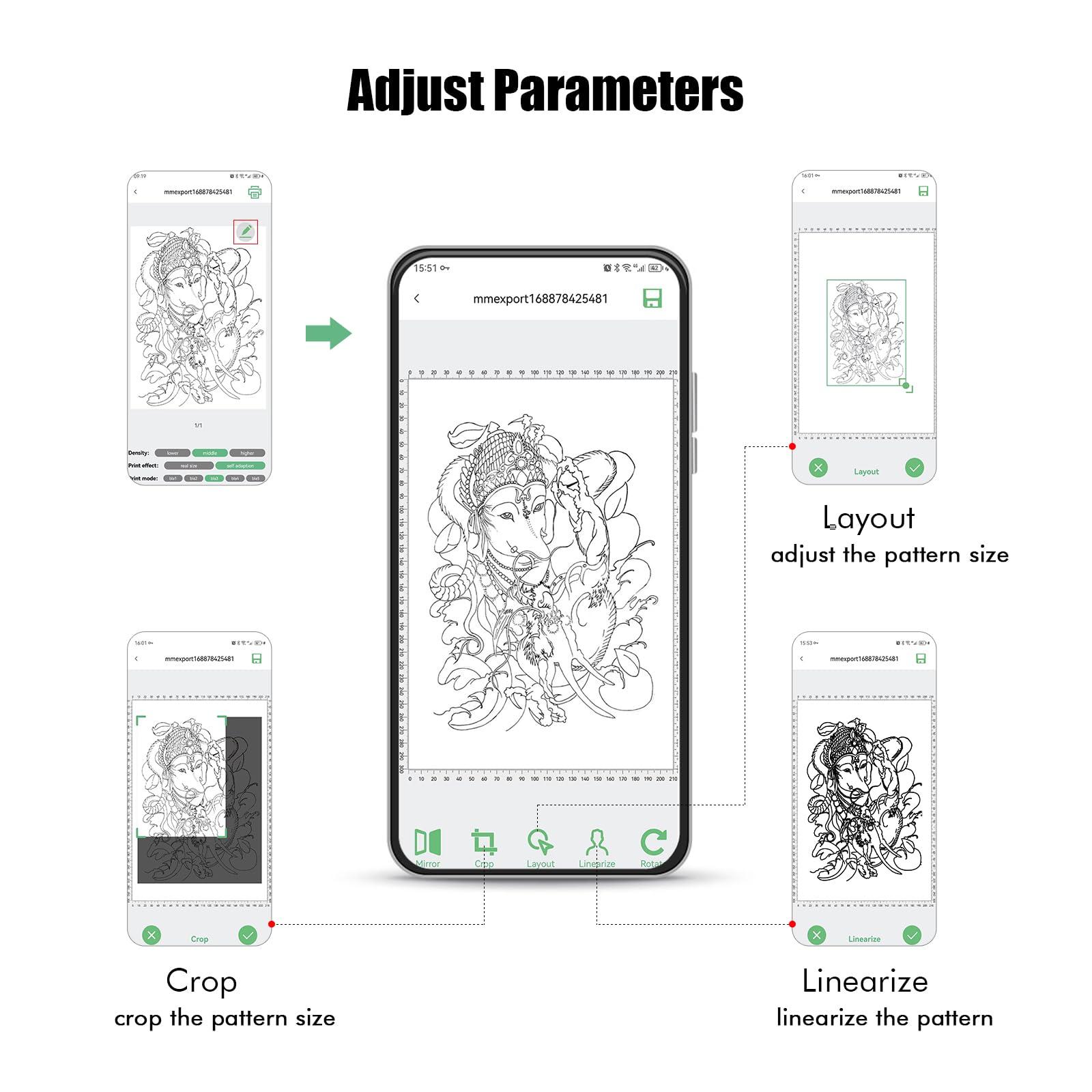 LIUMATE LIUMATE Wireless Tattoo Printer Bluetooth Tattoo Stencil Printer with 15pcs Transfer Paper, Cordless Tattoo Thermal Printer Copier Tattoo Transfer Machine, Compatible with Android iOS Phone & PC