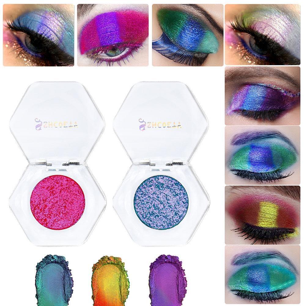 WNPXQNT Chameleon Eyeshadow,Holographic Glitter Cosmetics Eyeshadow,Shifting Eyeshadow,Single Shadows Ethereal Single Color Eyeshadow With Exquisite Glitters for Women Girls